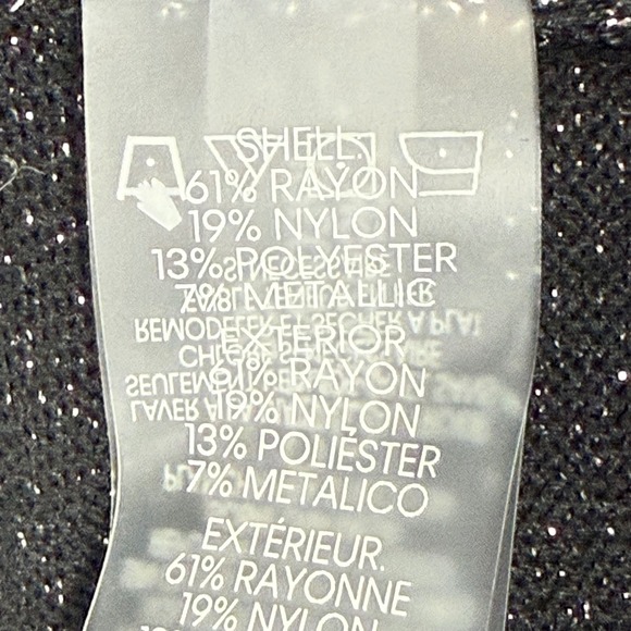 Calvin Klein Dress Womens L Black Metallic Sparkle‎ Long Sleeve Turtleneck - Picture 7 of 7